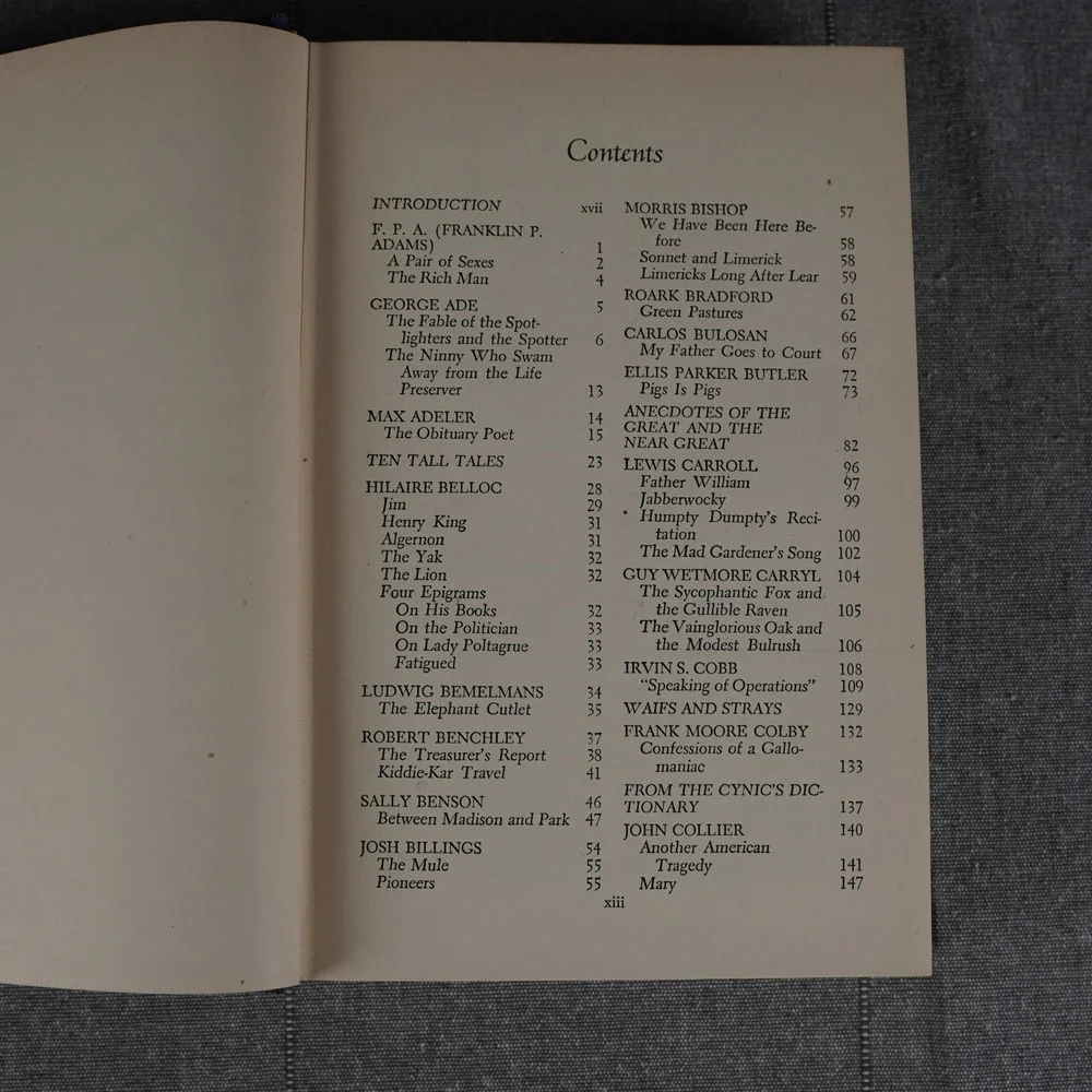A Treasury of Laughter Vintage Hardcover Humor Anthology Illustrated Blue 1946